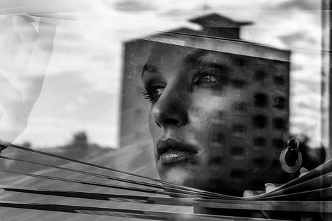 Window White Modern Wood Framed Art Print with Double Matting by Krystynek MQEP, Martin