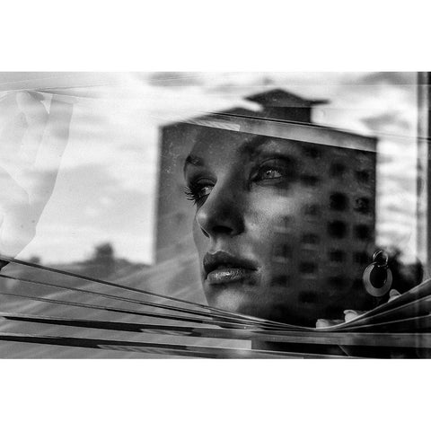 Window Black Modern Wood Framed Art Print with Double Matting by Krystynek MQEP, Martin