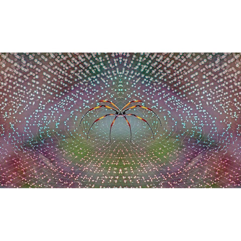 Spider Black Modern Wood Framed Art Print with Double Matting by Thomopoulos, Thomas