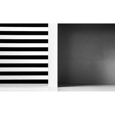 Stripes And Shadows White Modern Wood Framed Art Print by Schuster, Inge