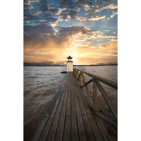 Enlightened Black Modern Wood Framed Art Print with Double Matting by Lindsten, Christian