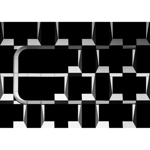 Face Fraud Black Modern Wood Framed Art Print with Double Matting by Van Son, Greetje