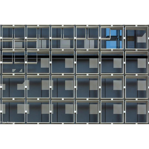 No Windows.......... White Modern Wood Framed Art Print by Niezen, Jan