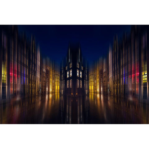 Our House In The Middle Of The Street White Modern Wood Framed Art Print by Kierek, Stefan