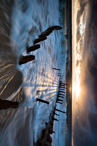 Shipwrecked White Modern Wood Framed Art Print with Double Matting by Brackstone, Mel