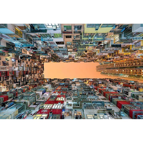 Crowded Spaces White Modern Wood Framed Art Print by Macua, Gerald