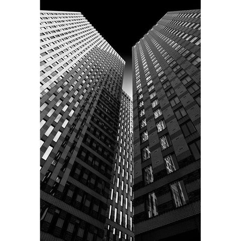 Between Giants Black Modern Wood Framed Art Print with Double Matting by Van Son, Greetje