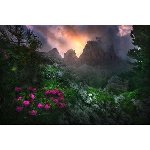 Garden Of Eden #2 Gold Ornate Wood Framed Art Print with Double Matting by Rebustini, Luca