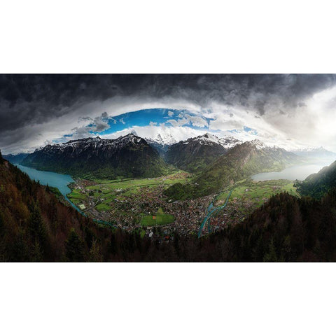 Interlaken Eye. Black Modern Wood Framed Art Print with Double Matting by Pablo De, Juan