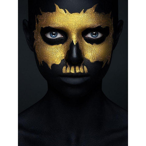 Gold Of The Dead. Black Modern Wood Framed Art Print by Malikov, Alex