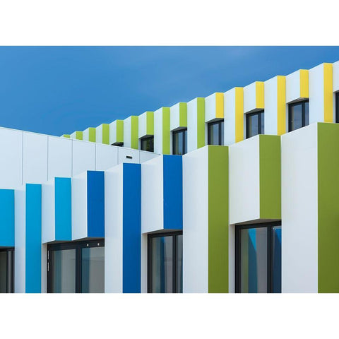 Triple Facades Black Modern Wood Framed Art Print with Double Matting by Van Son, Greetje