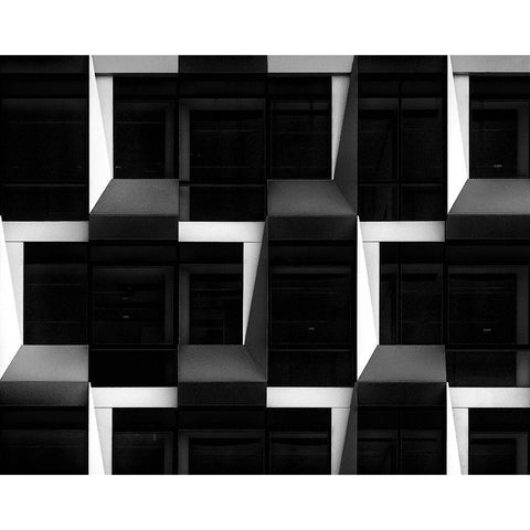 Baw Black Modern Wood Framed Art Print with Double Matting by Van Maastricht, Henk