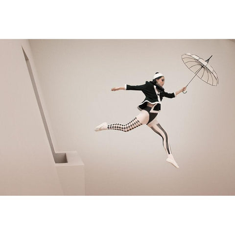 The Jump Black Modern Wood Framed Art Print by von Diepenbroek, Christine