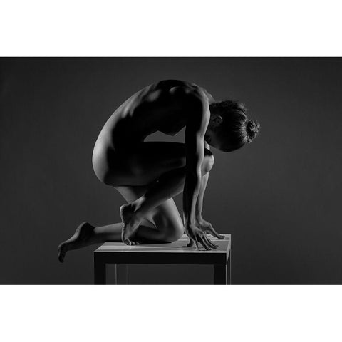 Bodyscape Black Modern Wood Framed Art Print with Double Matting by Belovodchenko, Anton