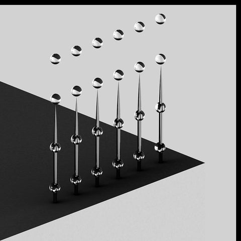 Drops On Needles Black Ornate Wood Framed Art Print with Double Matting by Bunjamin, Antonyus