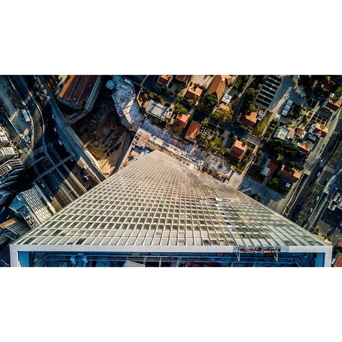 The Twisted Tower Black Modern Wood Framed Art Print by Adar, Or