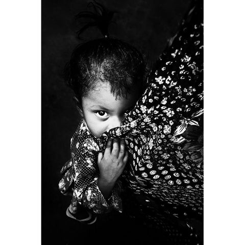 Just A Look. Black Modern Wood Framed Art Print with Double Matting by Luis Duran, Juan