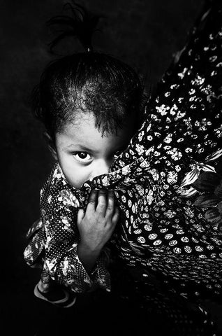 Just A Look. Black Ornate Wood Framed Art Print with Double Matting by Luis Duran, Juan