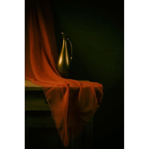 Still Life With A Red Cloth Black Modern Wood Framed Art Print with Double Matting by magnola