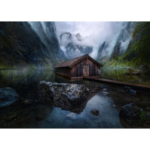 Ober-View Black Modern Wood Framed Art Print by Pablo De, Juan