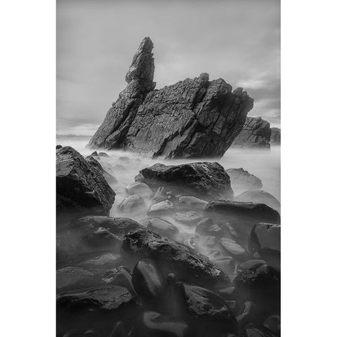 Tranquility Black Modern Wood Framed Art Print by Zhang, Yan