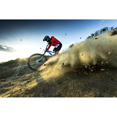 Downhill White Modern Wood Framed Art Print by SZABO, ATTILA