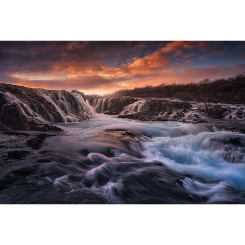 Blue Flow Ii Black Modern Wood Framed Art Print by F. Turienzo, Carlos