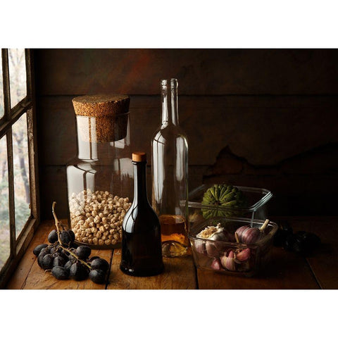 Still Life With Chickpea White Modern Wood Framed Art Print by Laercio, Luiz