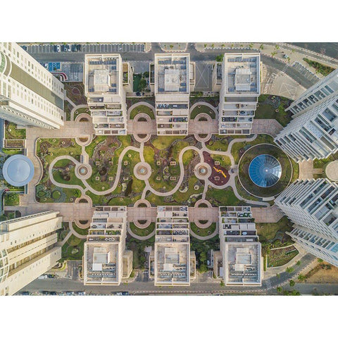 Urban Curves White Modern Wood Framed Art Print by Adar, Or