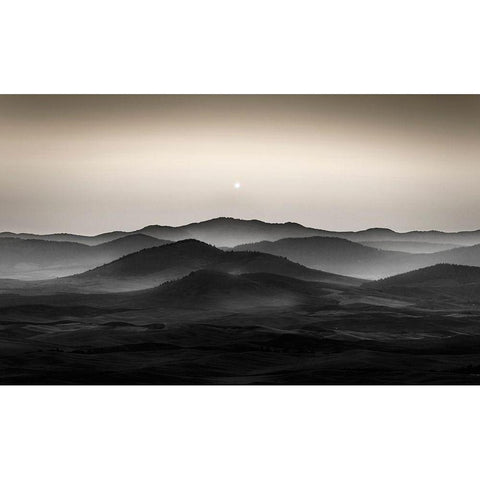 Palouse Fields Black Modern Wood Framed Art Print by Deng, Larry