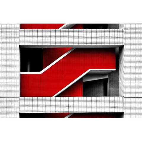 Saitama-Shintoshin Building White Modern Wood Framed Art Print by E. Karcz, Gary