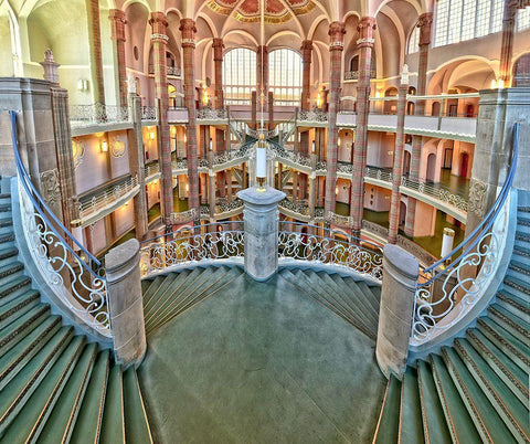 Treppenlauf White Modern Wood Framed Art Print with Double Matting by Ohlendorf, Anette