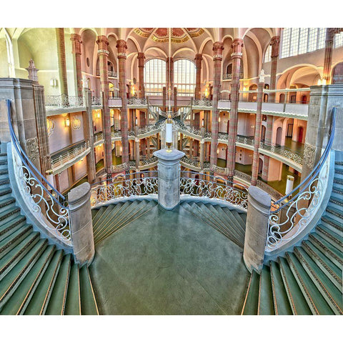 Treppenlauf Black Modern Wood Framed Art Print by Ohlendorf, Anette