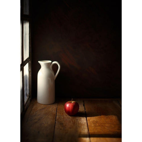 An Apple White Modern Wood Framed Art Print by Laercio, Luiz