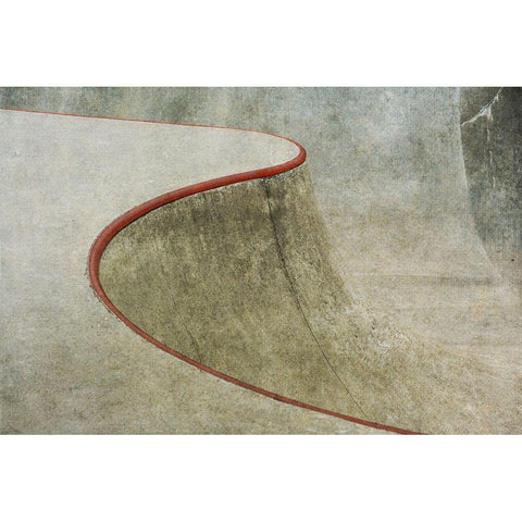 The Red Curve Black Modern Wood Framed Art Print with Double Matting by Van Son, Greetje