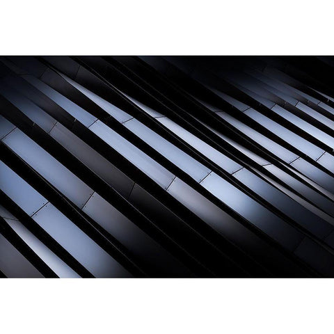 The Steel Black Modern Wood Framed Art Print with Double Matting by Arro