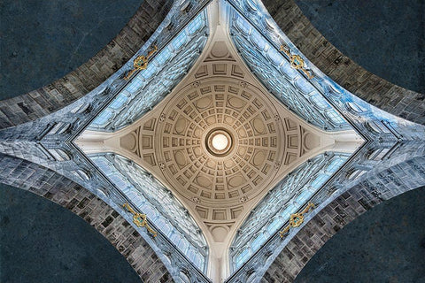 Center Point Black Ornate Wood Framed Art Print with Double Matting by Van Son, Greetje