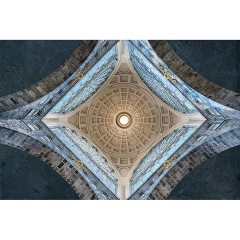 Center Point White Modern Wood Framed Art Print by Van Son, Greetje