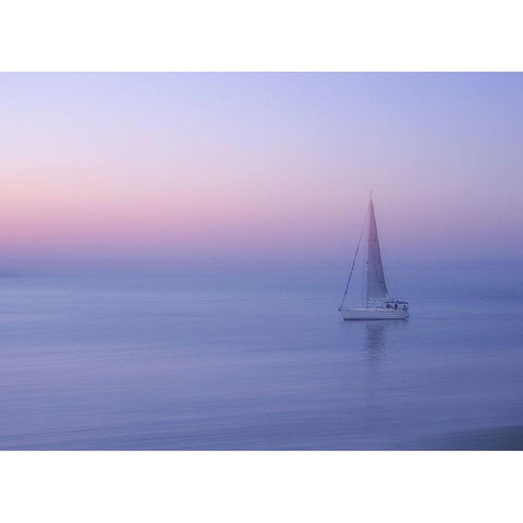 Sliema-Malta White Modern Wood Framed Art Print by Van Deelen, Ellen