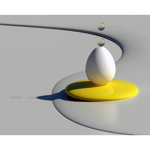 Egg Shapes Black Modern Wood Framed Art Print by Bunjamin, Antonyus