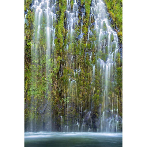 Mossbrae Falls White Modern Wood Framed Art Print by Zhu, Hua