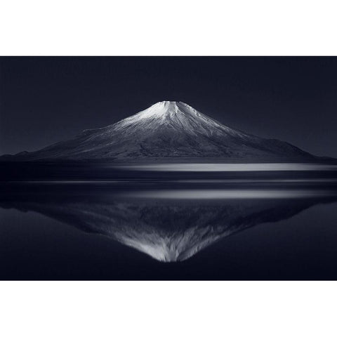 Reflection Mt. Fuji White Modern Wood Framed Art Print by Suzuki, Takashi