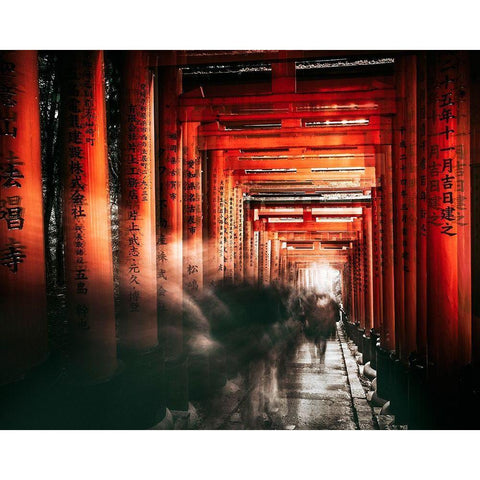 Fushimi Inari Shrine Gold Ornate Wood Framed Art Print with Double Matting by Chiriaco, Carmine