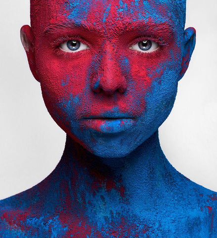 Colored Ecstasy White Modern Wood Framed Art Print with Double Matting by Malikov, Alex