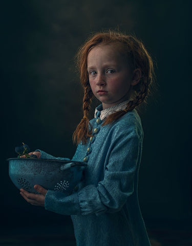 Lizzy Black Ornate Wood Framed Art Print with Double Matting by Cwikla, Ewa