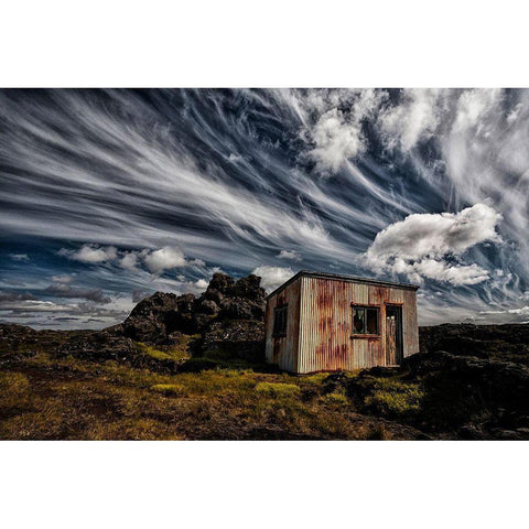 Broken Shack Gold Ornate Wood Framed Art Print with Double Matting by H. Ingibergsson, Torsteinn