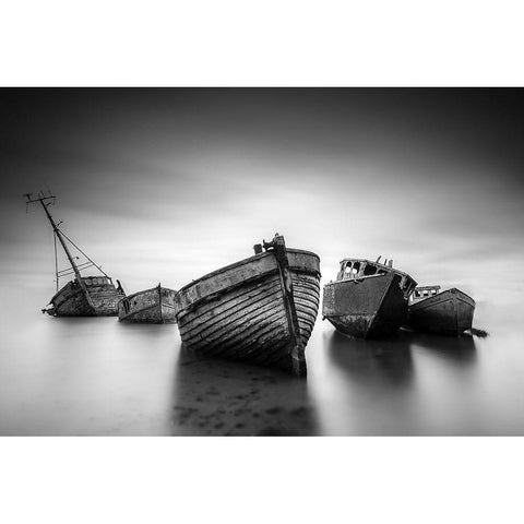 The Ghost Fleet Gold Ornate Wood Framed Art Print with Double Matting by Pereira Aparicio, Emanuel