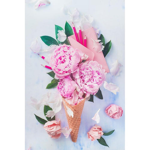 Sweet Letters White Modern Wood Framed Art Print by Belenko, Dina