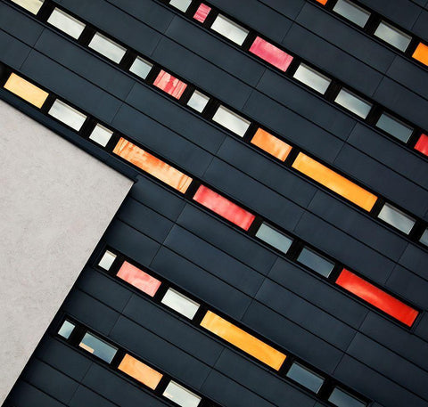 Wall Of Windows Black Ornate Wood Framed Art Print with Double Matting by Hawerkamp, Hans-Wolfgang