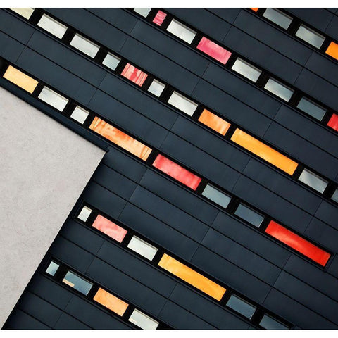 Wall Of Windows Black Modern Wood Framed Art Print by Hawerkamp, Hans-Wolfgang